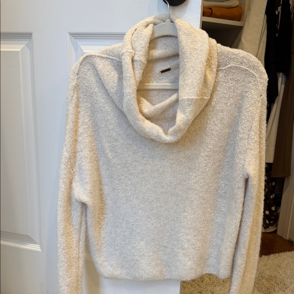 Free People Soft Cream Cowl Neck Sweater